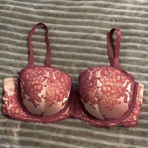 Torrid Curve multi-way bra wine with lace 40C